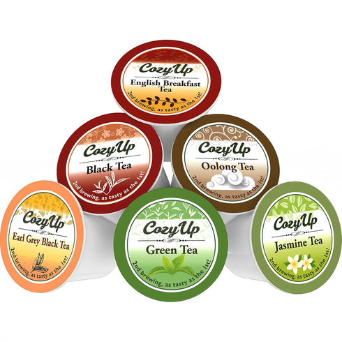 Cozy 36-Count 6 Pack Up Flavors Variety Tea Compatible with Keurig K-Cup Brewers, Including Green, Black, Jasmine, Earl