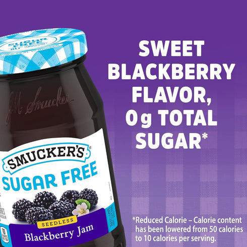 12.75 Smucker's Sugar Free Seedless Blackberry Jam, Ounces