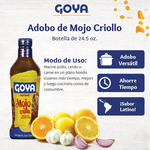 Pack 2 (24.5 oz Goya Mojo Criollo Marinade, of Bottles) Zesty Garlic-Citrus Marinade for Chicken, Pork, Beef