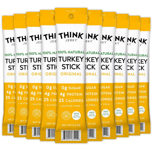 Think Jerky All-Natural Turkey Sticks, Gluten and Sugar Free, No Nitrates, Keto