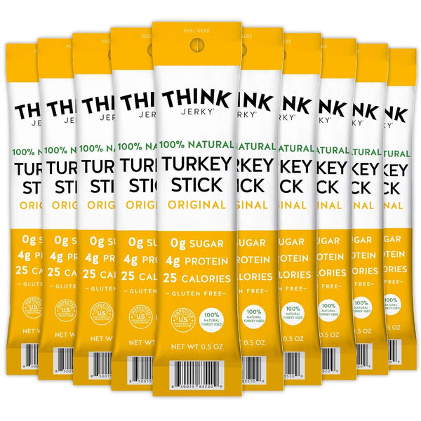 Think Jerky All-Natural Turkey Sticks, Gluten and Sugar Free, No Nitrates, Keto