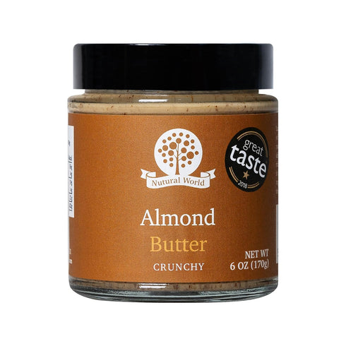 Nutural World - Crunchy Almond Nut Butter 6 Oz (170g) Great Taste
