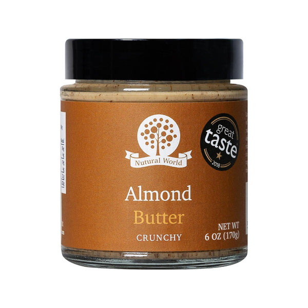 Nutural World - Crunchy Almond Nut Butter 6 Oz (170g) Great Taste