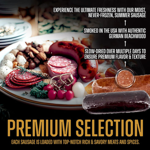 (10 oz) Zick's Krackow Smoked Sausages | Savory Garlic Polish Sausage, Pork & Beef Sausages, Dried Meat Snacks for Any
