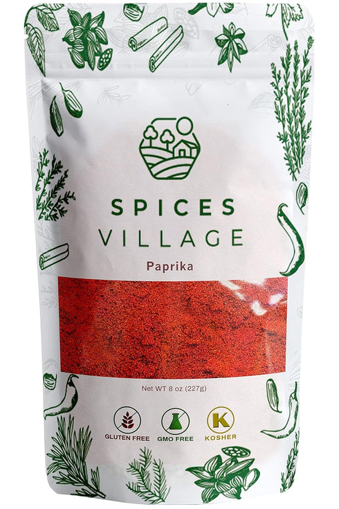 Spices Village Paprika Powder (8 oz) - Sweet, Flavorful Spice, Ground Paprika Seasoning from Dried Red Peppers