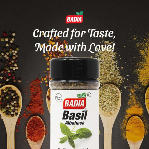 0.75 oz Badia Basil Leaves, Sweet Aromatic Herb for Essential Italian Recipes