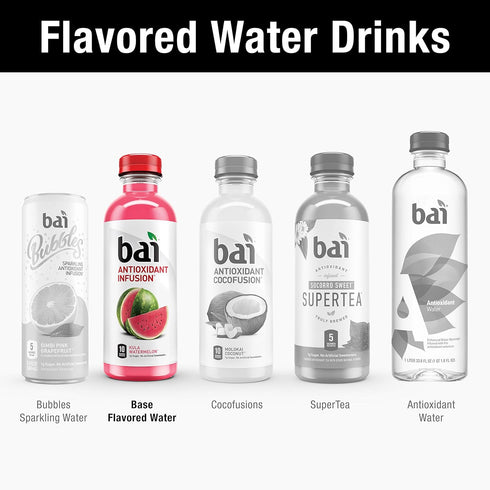 18 6 Count Bai Flavored Water, Kula Watermelon, Antioxidant Infused Drinks, Fluid Ounce Bottles