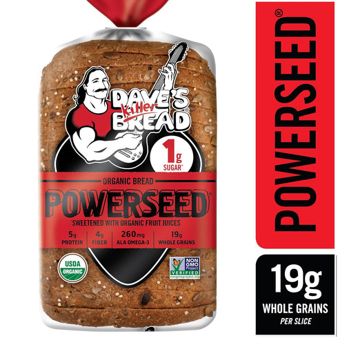 1g 25 oz Dave's Killer Bread Powerseed, Seeded Organic Bread, Sugar per Slice, Loaf