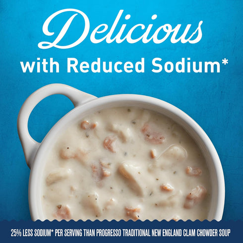 18.5 oz Progresso New England Clam Chowder, Reduced Sodium Canned Soup