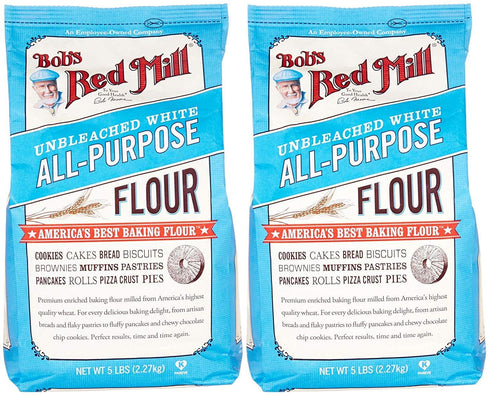Bob's Red Mill Unbleached White Flour, 5 lbs, 2 pk
