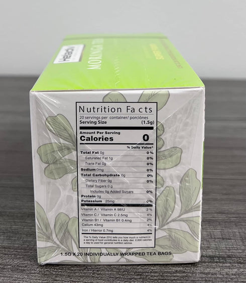 100% Immunity 20 HELADIV Moringa Tea - Organic Moringa Super Food Tea - Energy & Booster, Stress Relief - Individually