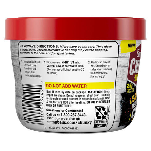 15.25 oz Campbells Chunky Spicy Mexican-Style Chili With Beans, Bowl