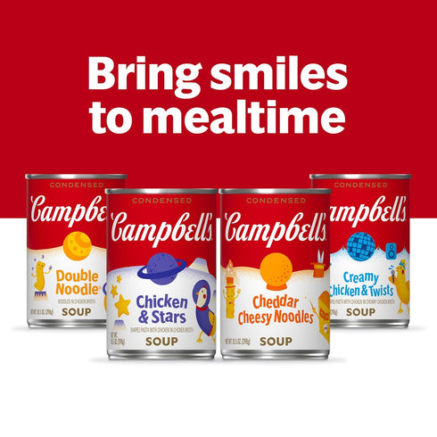 10.5 oz (4 Pack) Campbells Condensed Kids Double Noodle Soup, Can