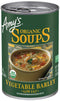 Amys Soup, Vegan Vegetable Barley Soup, Low Fat, Made With Organic Tomatoes,