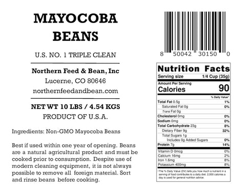 10 High Plains Mayocoba Beans | Pound Bag | Farm-fresh Peruvian | Non-GMO Verified | High Protein & Fiber Source | Dry