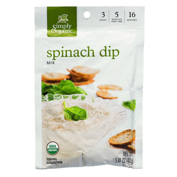 Simply Organic Spinach Dip Mix, Certified Organic, Gluten-Free | 1.41 oz |