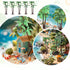 Gtziqa 16 Palm Tree Cake Topper, Pcs Fake Palm Tree Decor Mini Coconut Trees Model Artificial Tropical Rainforest