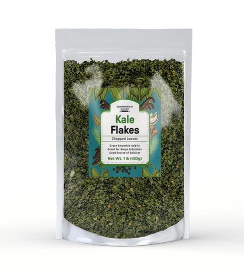Unpretentious Kale Flakes (1 lb) Dehydrated Vegetable for Soups, Shakes, Casseroles, Pastas,
