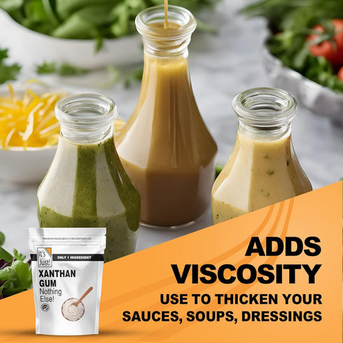 It's Just Xanthan Gum, 8oz, Gluten Free, Keto Baking Thickener for Sauces, Soups, Dressings