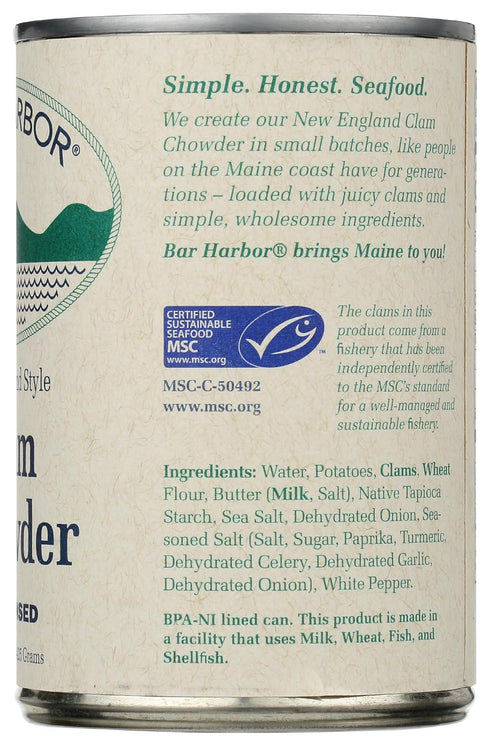Bar Harbor 14.5 oz New England Style Clam Chowder, Condensed, Classic Creamy Chowder