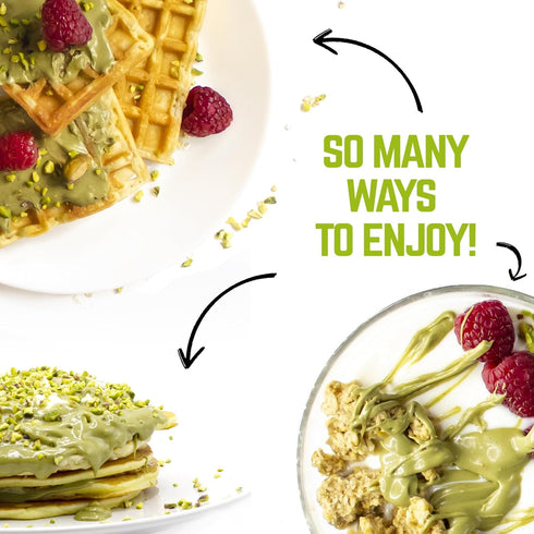 10 oz/300g EATALIAN by AMZ BETTER Protein Pistachio Flavoured Topping, Sweet Protein Cream in Squeezer, Made in Italy