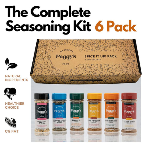 Pack Set 6 Set Set My Secrets Peggys Food Spice It Up Seasoning Jars of Ultimate Kitchen for Grilling Roasting