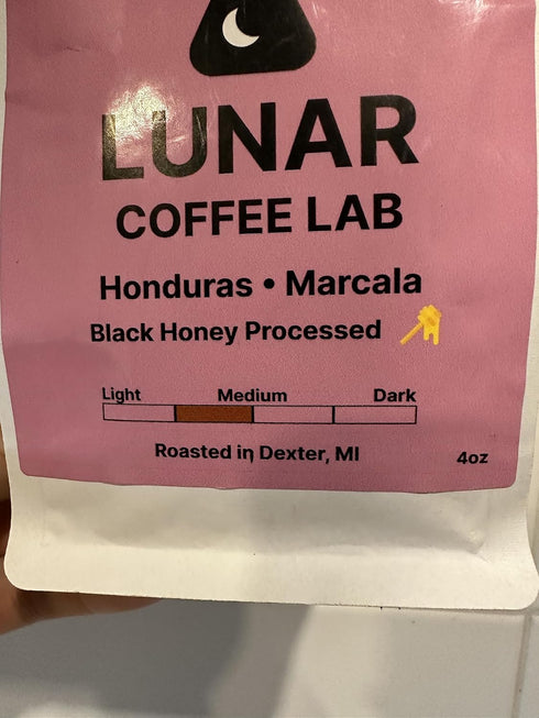 4oz Lunar Coffee Lab Honduras Black Honey Coffee - Regenerative Organic Fair Trade Coffee - Honey Processed Medium