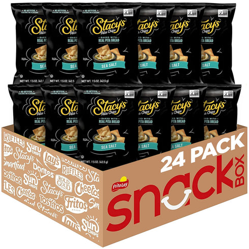 Stacys Pita Chips, Sea Salt, No Artificial Colors or Flavors, 1.5 Oz