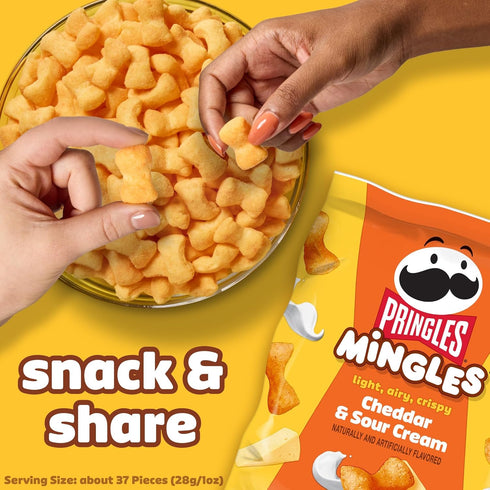 Pack, (3 Pringles Mingles Puffed Snacks, Variety Cheese Puffs, Salty Snacks Bags)