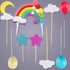 15 Pieces Rainbow Cake Decorations, Rainbow Cake Toppers for Birthday and Wedding Party Supplies