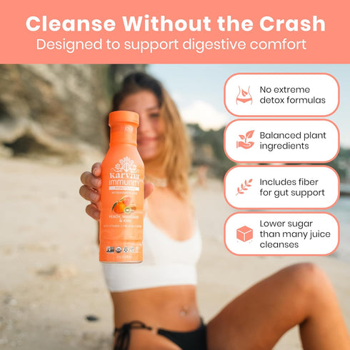 6 (12oz) Karviva Organic Juice Cleanse for Glowing Skin, Digestive Support & Craving Control with Sprouts, Herbs