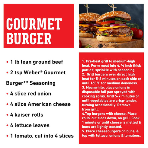 Weber Gourmet Burger Seasoning, 12.5 Ounce Shaker