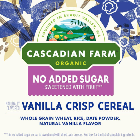 12 oz Cascadian Farm Organic Vanilla Crisp Cereal, No Added Sugar