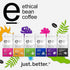 12 oz Ethical Bean Lush Medium Dark Roast Fairtrade Organic Whole Bean Coffee, Bag