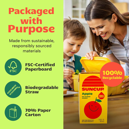 100% 49 Pack 4.23 oz (40 Pack), SunCup Juice Boxes for Kids | No Added Sugar, No Dyes, No Preservatives | Trusted