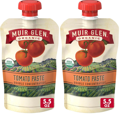 Muir Glen Organic Tomato Paste in Resealable Pouch, 5.5 oz. (Pack of 2)