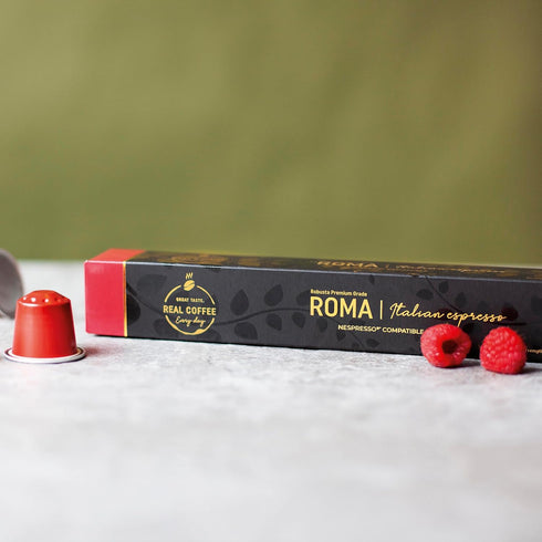 100 100% Roma Strong Espresso for Nespresso | Bold Aluminum Capsules | Extra Dark and Intense Italian Flavor |