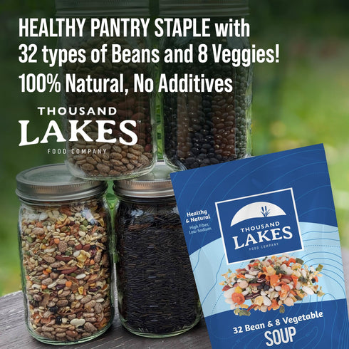 32 8 5 100+ Thousand Lakes Bean and Vegetable Dry Soup Mix - Bulk - pounds | Low Sodium | No Fat | High Fiber |