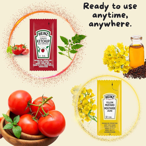 Packets (100 50 Heinz Condiment Ketchup and Mustard Total; Each Flavor)