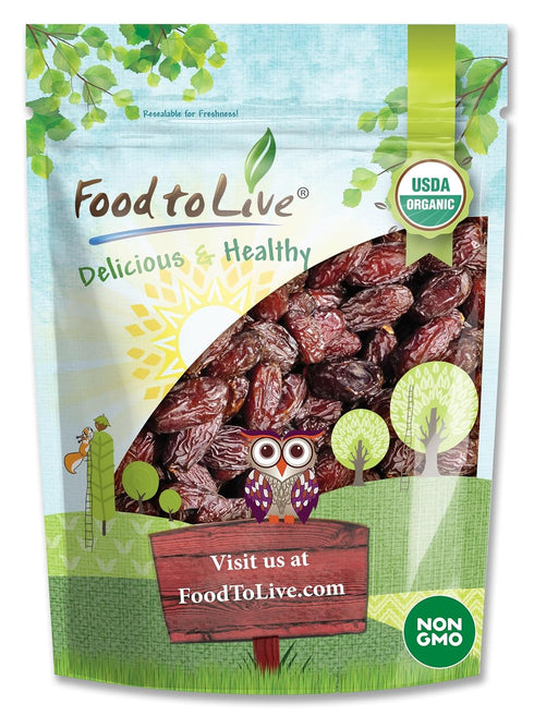 Food to Live Organic California Medjool Dates, 2 Pounds Soft & Juicy