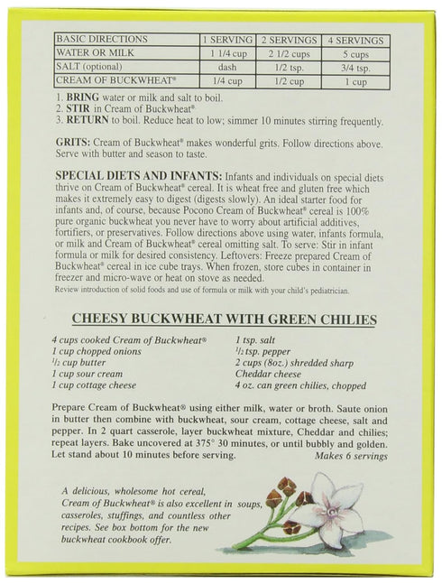13-Ounce (Pack 3) Pocono Cream of Buckwheat Gluten Free Hot Cereal