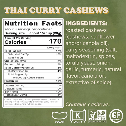 Savory Vegan Thai Curry Cashews - Flavorful Plant-Based Snack