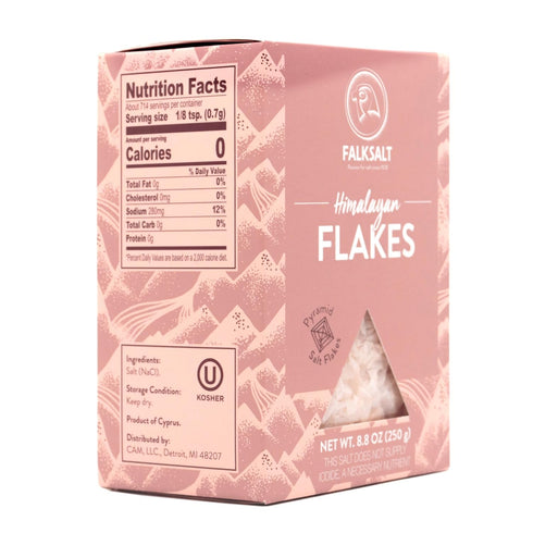 (8.8 oz) Falksalt - Pink Himalayan Salt Flakes, Handcrafted, Kosher, and All Natural Gourmet Finishing Salt