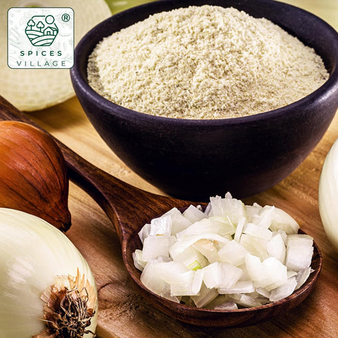 8 oz, SPICES VILLAGE Premium Onion Powder, Toasted White Onion Powder for Cooking, Non-GMO & Kosher Certified