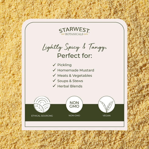 1 lb Starwest Botanicals Organic Yellow Mustard Seed Powder - Dried Seasoning Spice for Meat, Cooking, & Pickling, Dry