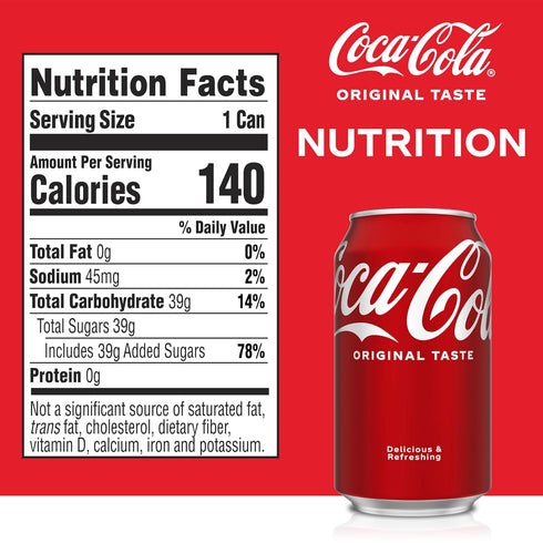 Pack 12 oz 12 Pack Coca-Cola Fridge Soda Soft Drink, fl Cans, - Classic Cola Soda Cans