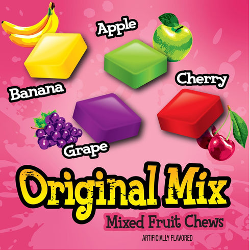 Now and Later 60 Original Mix, Individually Wrapped Mixed Fruit Chew Candy, Ounce Jar