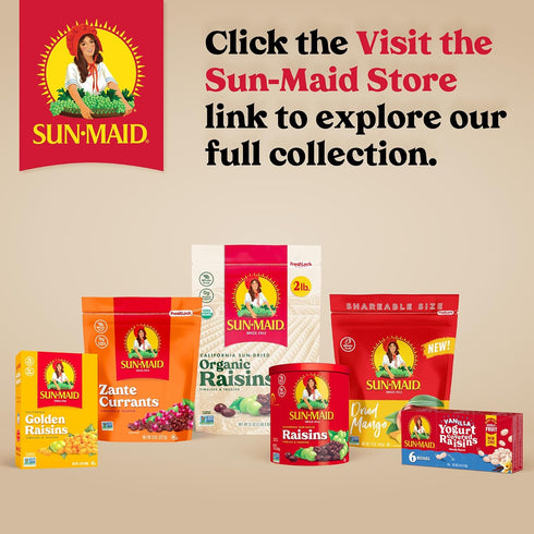 13 oz Sun-Maid California Sun-Dried Raisins - Resealable Canister - Dried Fruit for Healthy Snacks, School Lunches