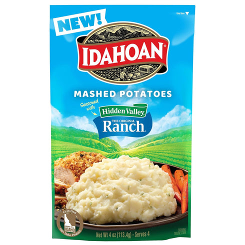 Idahoan Mashed Potatoes Seasoned with Hidden Valley Original Ranch, Naturally Gluten-Free, 100%