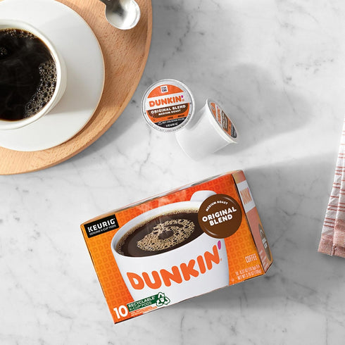 10 Count (Pack 6) Dunkin Original Blend Coffee, Medium Roast, K-Cup Pods, Keurig K-Cup Pods, Boxes